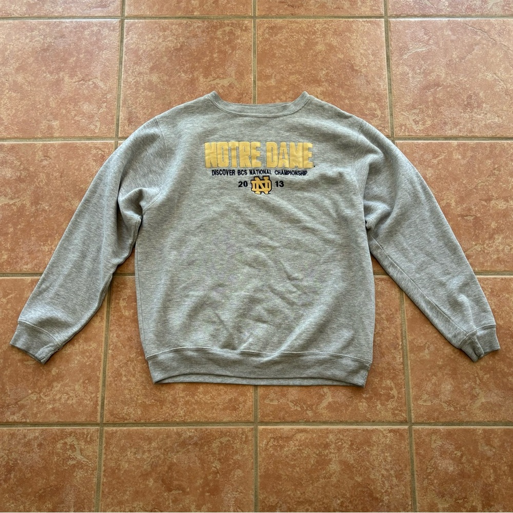 Vintage Notre Dame Crewneck Sweatshirt Medium/Large Gray